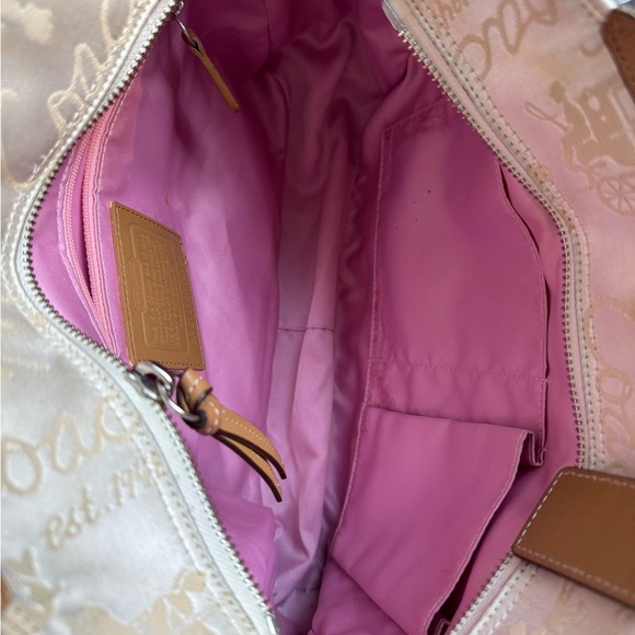 Coach Cream Carriage Print Tote - Picture 6 of 7